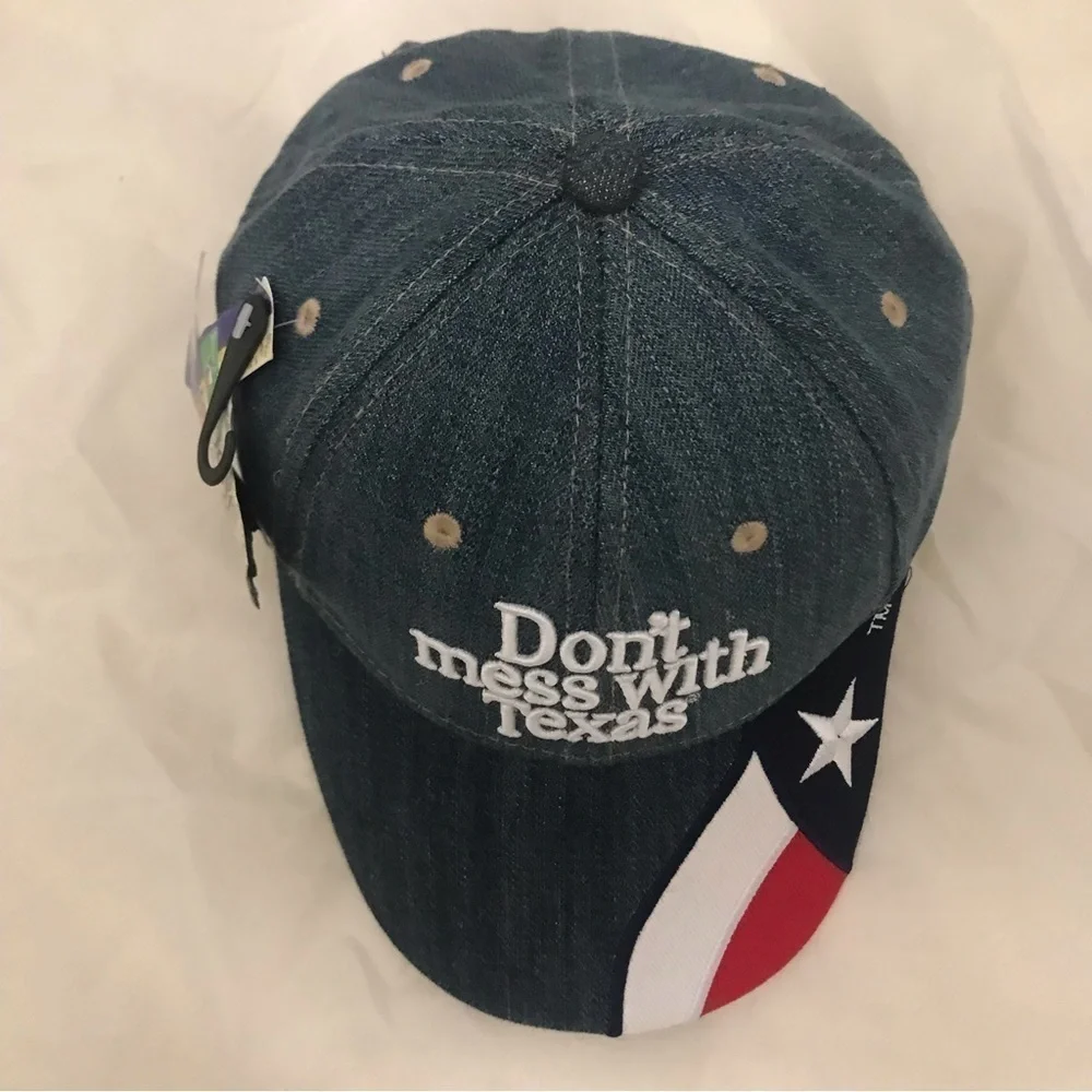 Don't Mess with Texas Cotton Red White Blue Adjustable Ball Cap NWT